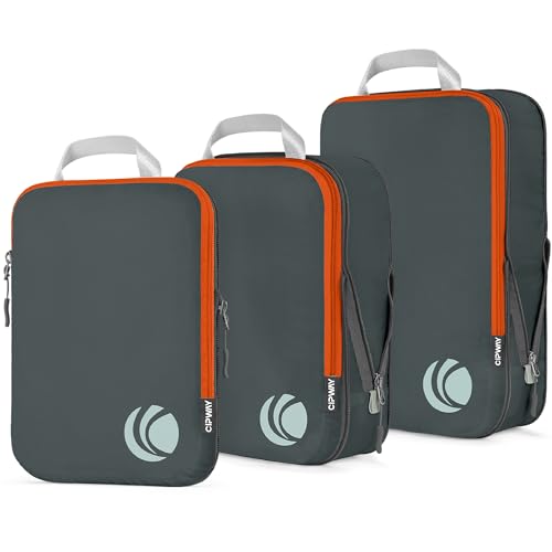 Cipway Compression Packing Cubes Set (Grey 3pcs) - color: Grey, size: 3PCS