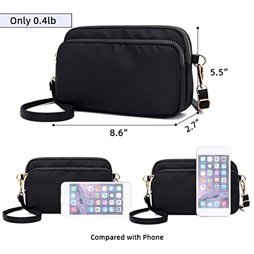 MINTEGRA Crossbody Bag for Women, Lightweight Purses Nylon Small Shoulder Bag Satchel - color: Purple