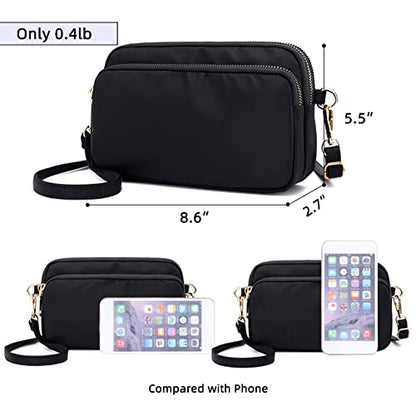 MINTEGRA Crossbody Bag for Women, Lightweight Purses Nylon Small Shoulder Bag Satchel - color: Purple