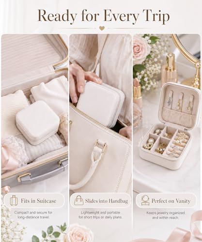 Homde Travel Jewelry Case for Women: 6 Small Boxes for Group&Team Gift - color: White