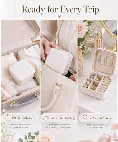 Homde Travel Jewelry Case for Women: 6 Small Boxes for Group&Team Gift - color: White