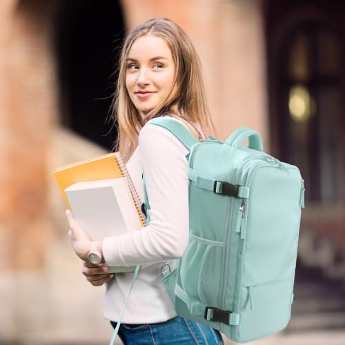 Hanples Travel Backpack for Women, 17 Inch Waterproof Laptop Backpack - color: Mint Green