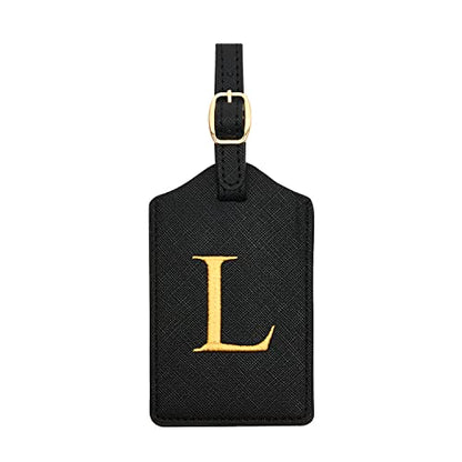 Luggage Tag PU Leather for Suitcase Baggage Handbag Travel Bag Label Suitcase Tag Label Tag w. Name Card & Privacy Cover (L) - style: L