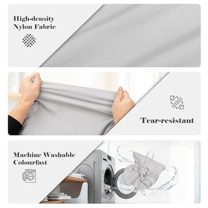 120L Extra Large Laundry Bag with Handles for Travel & Dorms - color: Grey