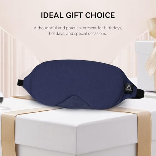 Mavogel Cotton Sleep Mask with Updated Bending Nose Design, 100% Handmade - color: Starry Blue