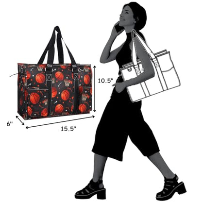 NGIL Utility Water Resistant Tote Bag - color: Basketball Pro-black