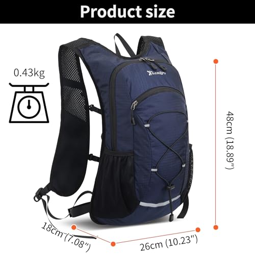 DOJUNS Hiking Backpack Lightweight Travel Backpack 20L Waterproof Hiking Daypacks Camping Backpack for Men Women (Dark Blue) - color: Dark Blue
