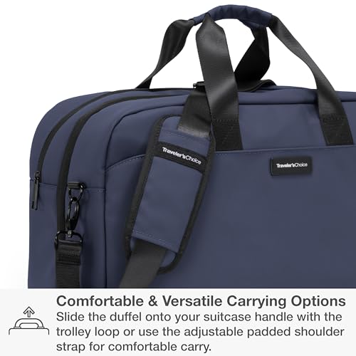 Traveler's Choice Wanderbout 27L Duffel Bag for Travel - color: Navy