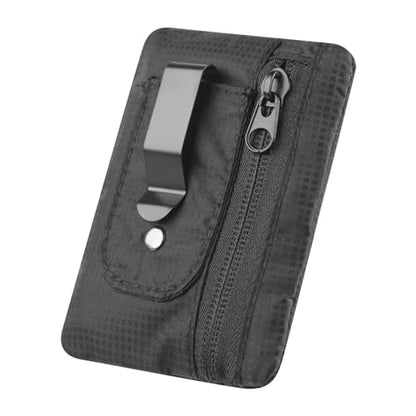 KOSMCCO RFID Blocking Clip Stash Pocket Travel Belt Wallet, Black - color: Black, size: Small (3.5x4.2")
