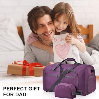 Felipe Varela Foldable Duffle Bag for Travel Weekend Overnight Gym Camping - color: H Purple, size: 85L