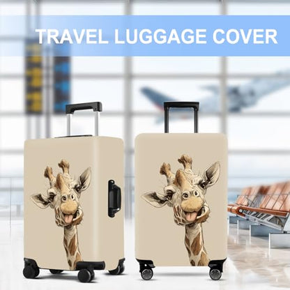 Giraffe Luggage Cover Washable Suitcase Protector Anti-scratch Suitcase cover Fits 20-22 Inch Luggage S - color: giraffe, size: S(20-22inch suitcase)