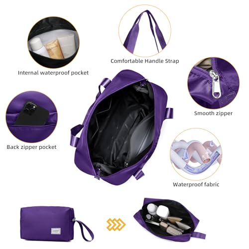 LARVENDER Carry On Luggage 22x14x9 Airline Approved, Suitcases with Wheels - color: Grape Purple, size: 3 Piece Set (20/DB/TB)