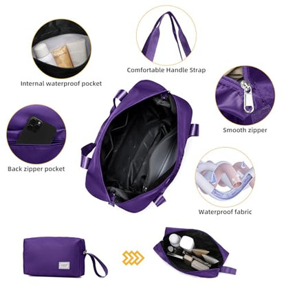 LARVENDER Carry On Luggage 22x14x9 Airline Approved, Suitcases with Wheels - color: Grape Purple, size: 3 Piece Set (20/DB/TB)