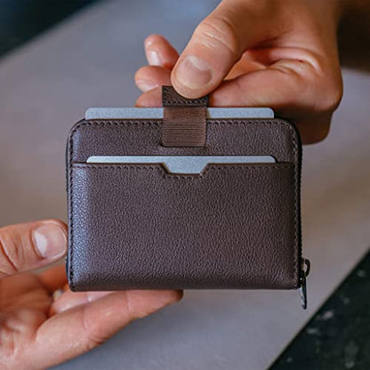 Vaultskin Mayfair Premier Leather Zip Wallet - Ultimate RFID Safety, Streamlined for Style & Functionality for Men and Women - color: Brown