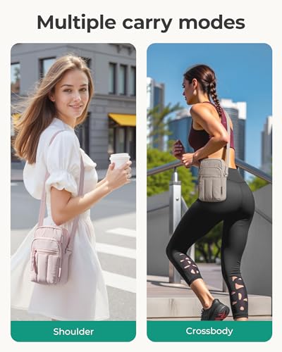 BAGSMART Crossbody Bags for Women, Mini Cell Phone Cross body Purses Travel Wallet with RFID Blocking Card Slots - color: E-pink