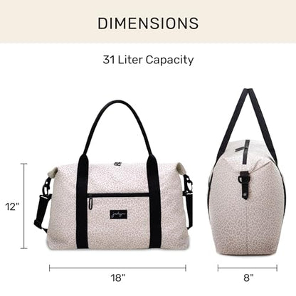 Jadyn Lola Travel Bag, Weekender/Overnight Duffel, Gym Tote Bag for Women, Men - color: Desert Leopard