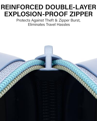 Hanke Upgraded Elite 24 Inch Checked Luggage,PC Hard Shell Suitcases with Wheels, TSA Lock, Explosion-Proof Zipper Suitcase for Business Travel Men & Women,Mist Blue - color: Mist Blue, size: 24 Inch