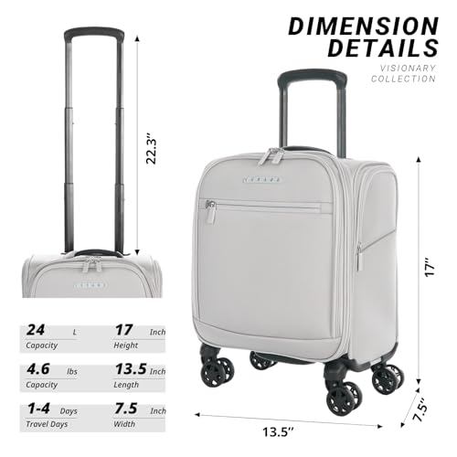 Verage Underseat Carry On Luggage with Wheels,14-Inch,Cloud Gray - color: Cloud Gray, size: 14-Inch Compact Underseat