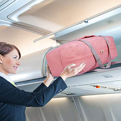 WANDF Personal Item Travel Bag, Carry On Duffle Bag Women - color: Coral Pink
