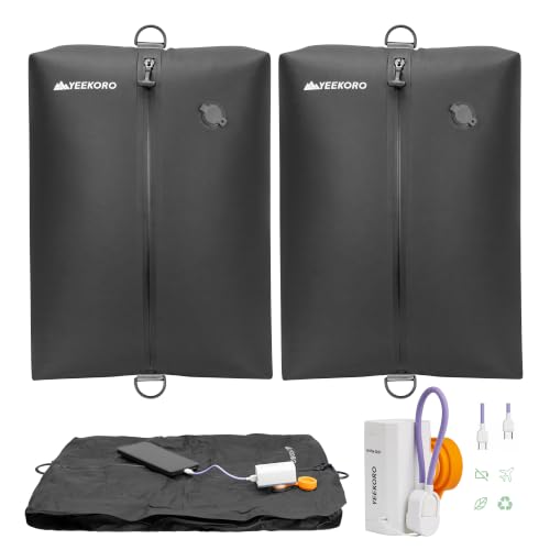Vacuum Bag for Travel,IPX8 Waterproof Reusable Compression Bags - color: Black, size: 2 PC -With Pump
