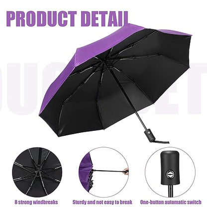 Jexine Windproof Travel Umbrella Compact Small - color: Purple