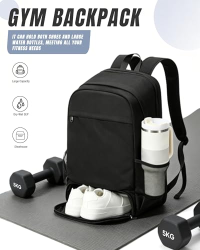 VGCUB Gym Backpack for Women Men with Shoe Compartment and Wet Pocket