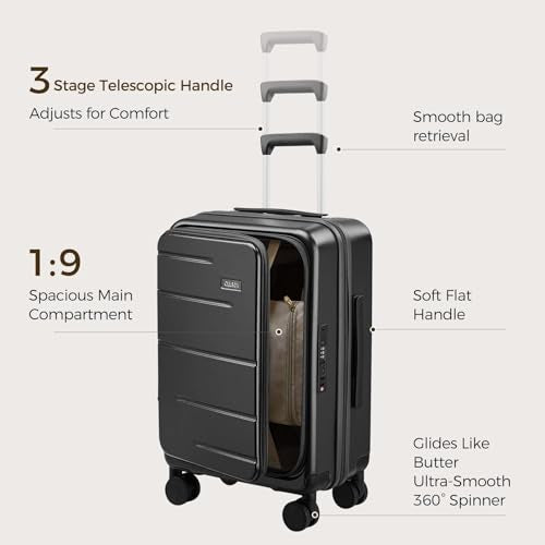 Carry on Luggage Expandable Travel Luggage Top Opening Suitcase with TSA Lock and Usb Built in,Lightweight Rolling Suitcases with Spinner Wheels,PC Hard Shell Suitcases