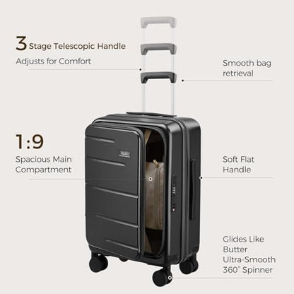 Carry on Luggage Expandable Travel Luggage Top Opening Suitcase with TSA Lock and Usb Built in,Lightweight Rolling Suitcases with Spinner Wheels,PC Hard Shell Suitcases