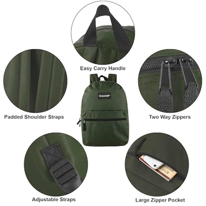 Trail maker Classic 17 inch Backpacks with Adjustable Padded Straps | School Backpacks for Girls, Boys - color: Green