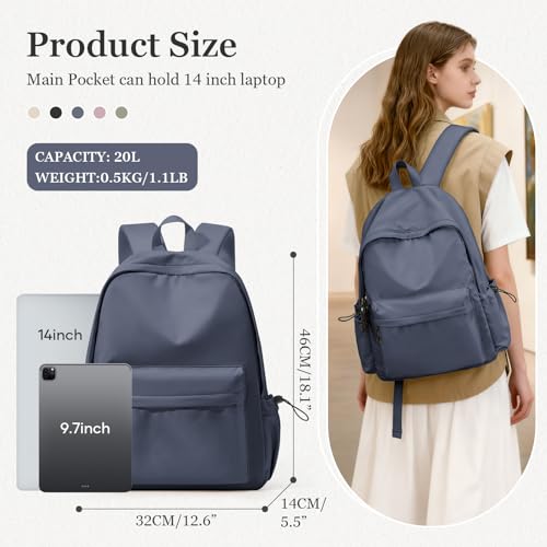 Middle School Backpack, Cute College Backpack for Women,High School Bookbag - color: Blue Purple