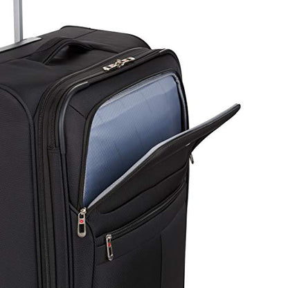 SwissGear 4010 Softside Luggage with Spinner Wheels, Black, Checked-Large 27-Inch - size: Checked-Large 27-Inch