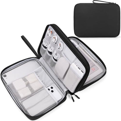 FYY Electronic Organizer, Travel Tech Pouch Bag, Extra Large, Black - color: Black, size: 10.8 x 8 x 3.15 inches