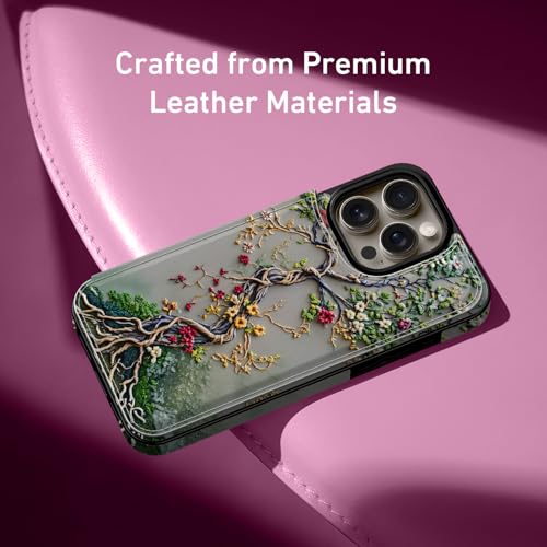 FUNMIKO for iPhone 13 Pro Max Wallet Case, Card Holder, RFID-Blocking - color: Blooming Tree of Life, size: iPhone 13 Pro Max