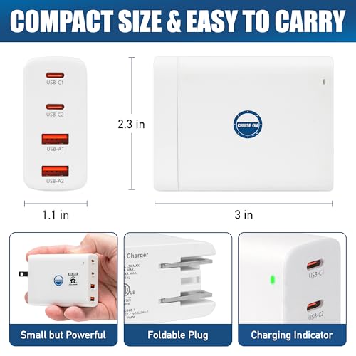 Cruise On Non Surge Cruise Approved Power Strip, Foldable [2 USB, 2 USB-C] - color: [2 USB, 2 USB-C] Foldable