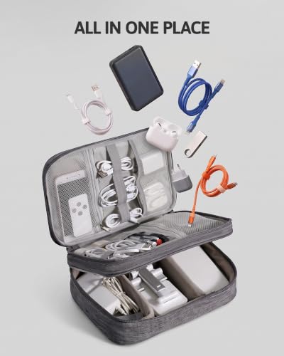 OrgaWise Electronics Travel Organizer, Three-Layer Tech Case - color: Three layer-Grey