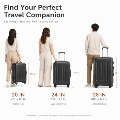 YOETEY 3-Piece Carry-On Set with Tote and Toiletry Bags, Black - color: Black, size: 3-Piece Set