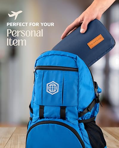 TRIPPED Travel Gear Tech Organizer Pouch for Cables and Accessories - color: Navy