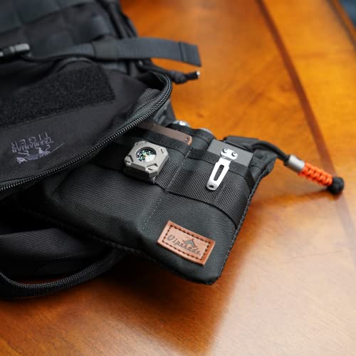VIPERADE VE5 Slim EDC Pouch with 7 Pockets, Mens Pocket Organizer Multitool Pouch, Mini Crossbody Messenger Bag (No Strap) - color: Black