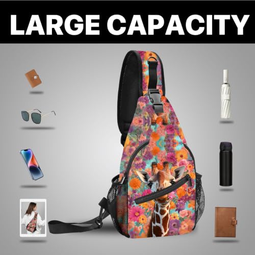 FyLybois Sling Bag Travel Crossbody Backpack for Women Chest Daypack - color: Brown