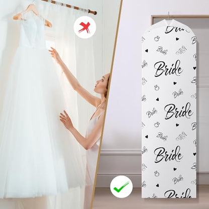 2 Pack 70" Wedding Dress Garment Bag 70" X 8" White - color: White, size: 70" X 8"