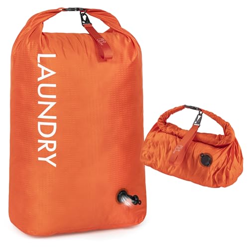 Travel Laundry Bag, Vacuum Compression Dirty Clothes Travel Bag - color: Orange, size: Medium