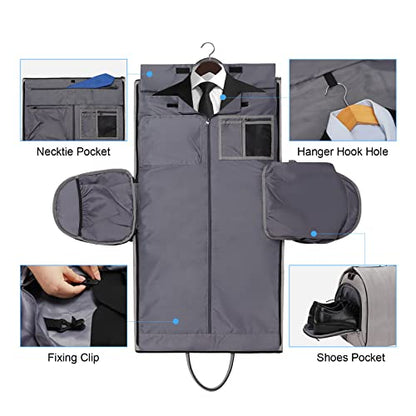 Garment Duffle Bags for Travel,Carry on Garment Bag with Shoe Compartment - color: Light Grey