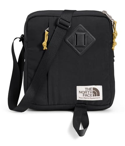 THE NORTH FACE Berkeley Crossbody Bag | Adjustable Strap, Water-repellent Finish, Internal Divider & External Pocket - color: Tnf Black/Mineral Gold-npf