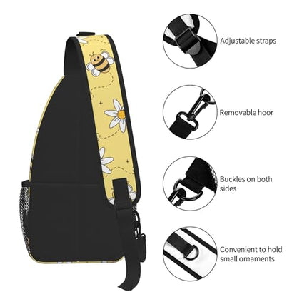 Women's Hiking Daypack Sling Bag Crossbody Backpack - Bee | Polyester,10L, Lightweight, Anti-Theft, Water Resistant - color: Bee