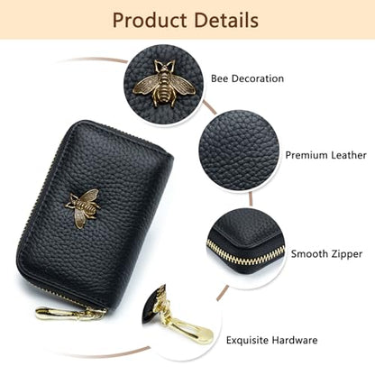 imeetu RFID Credit Card Holder, Small Card Wallet Women, Leather Card Case - color: Lite - Brown, size: Lite