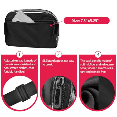 Clear Fanny Pack Stadium Approved Samll Waist Bag - color: Blacbb1