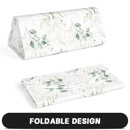 Sunglasses Case, Foldable Glasses Case, Magnetic Hard Shell Folding Holder - color: Eucalyptus Leaves, style: 2 Pcs