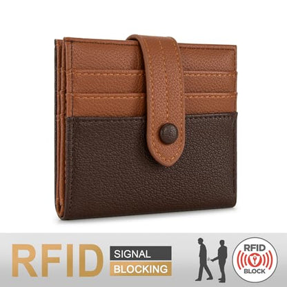Montana West X Wrangler Women's Wallet Small Minimalist RFID Blocking Credit Card Holder Thin Bifold Wallet with Zipper Coin Pocket - color: Coffee