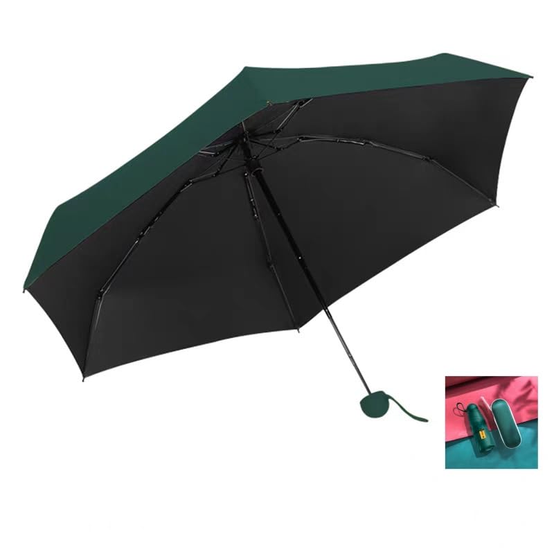 Mini Travel Umbrella with Umbrella Case - color: Dark green