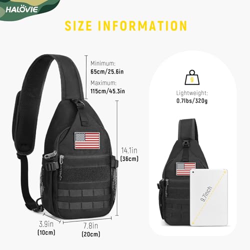 HALOVIE Anti-theft Sling Backpack RFID Crossbody Travel Daypack - color: Black